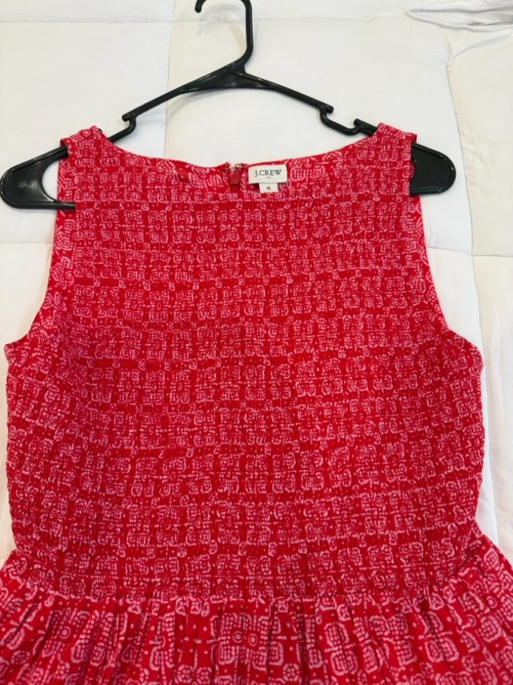 ❤️NWT❤️ J.Crew Factory • Smocked
Boatneck Midi Dress Cerise Lotus • Small - Picture 3 of 14